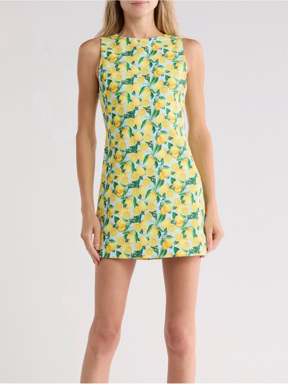 Alice + Olivia Clyde shift dress in lemon squeeze